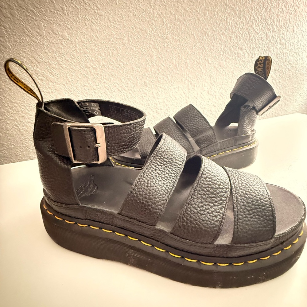 Black Strappy Platform Sandal doc marten / dr marten Clarissa 2 II size 10